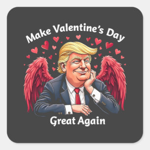 Machen Sie den Valentinstag wieder zum großen Trum Quadratischer Aufkleber