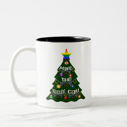 Machen Sie den Yuletide-Gay Pride Zweifarbige Tasse (Links)