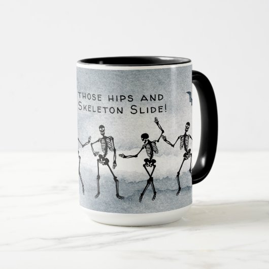 Machen Sie die Skelettschleife! Tanzskelette Tasse (VorderseiteRechts)
