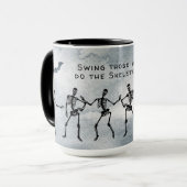 Machen Sie die Skelettschleife! Tanzskelette Tasse (Vorderseite Links)