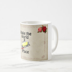Machen Sie die Welt zu einer Butterplatz-Tasse Kaffeetasse