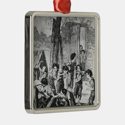 Machen Sie Eile junges un, oder sie essen nicht Silbernes Ornament (Rechts)