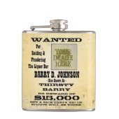 Machen Sie ein personalisierter Western gewolltes Flachmann (Vorderseite)