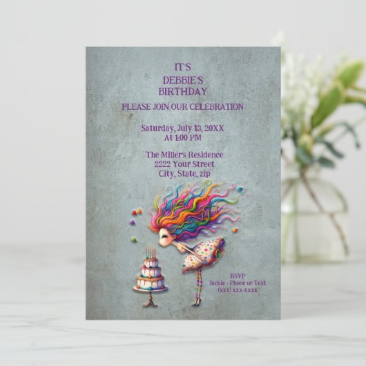 Machen Sie ein Wunschmädchen Einladung (Stehend Vorderseite)