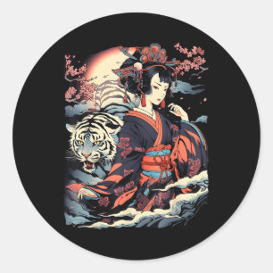 Machen Sie eine Aussage mit diesem mutigen Geishi Runder Aufkleber
