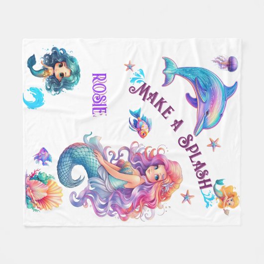 Machen Sie eine Splash-Meerjungfrau unter dem Flee Fleecedecke (Vorderseite (Horizontal))
