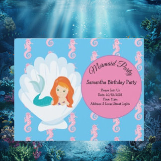 Machen Sie eine Splash-Mermaid Geburtstagspartei Einladung