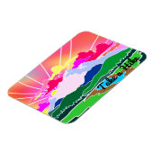 Machen Sie eine Wanderung - farbenfroher Sonnenunt Magnet (Linke Seite)