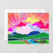 Machen Sie eine Wanderung - farbenfroher Sonnenunt Postkarte (Vorne/Hinten)