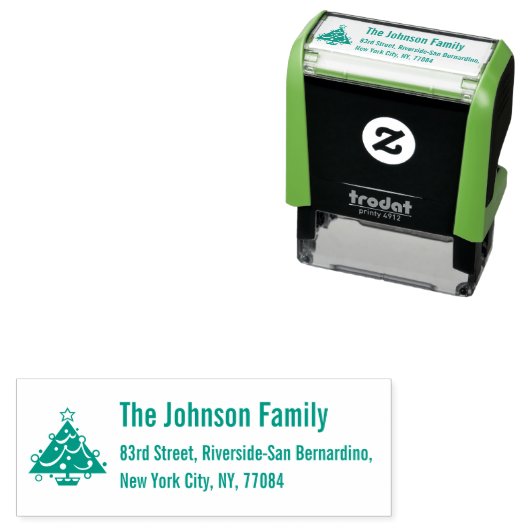 Machen Sie eine Weihnachtsbaum-Rücksendeadresse Permastempel (Beispiel)