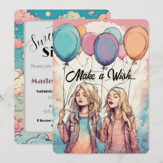 Machen Sie eine Wunschparty mit 16 . Geburtstag Einladung