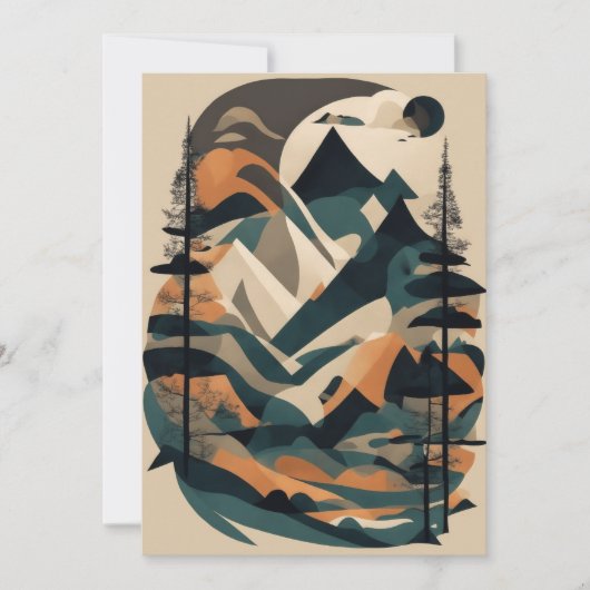 Machen Sie einen Ausflug mit der geometrischen Sym Einladung (Vorderseite)