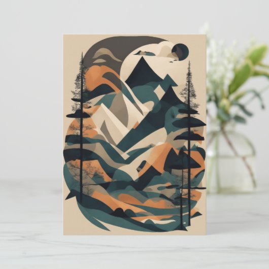 Machen Sie einen Ausflug mit der geometrischen Sym Einladung (Stehend Vorderseite)