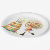 Machen Sie einen Geburtstagswunsch Pappteller (Schrägansicht)