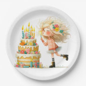 Machen Sie einen Geburtstagswunsch Pappteller (Vorderseite)