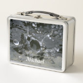 Machen Sie einen großen Sprung Wasserspass. Metall Brotdose (Vorderseite)