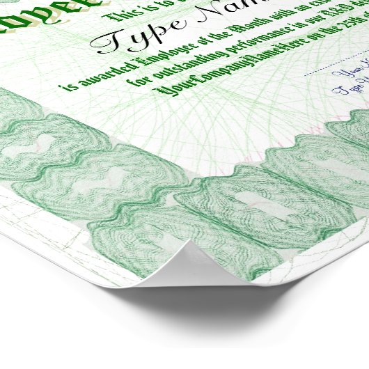 Machen Sie einen Mitarbeiter des Monatsfeierspreis Poster (Ecke)