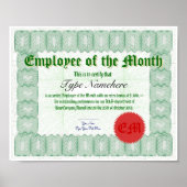 Machen Sie einen Mitarbeiter des Monatsfeierspreis Poster (Vorne)
