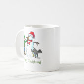 Machen Sie einen Snowman Kaffeetasse (Vorderseite Links)