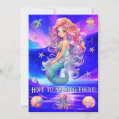 Machen Sie einen Splash Meerjungfrau Magischen Was Einladung (Rückseite)