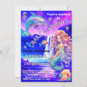 Machen Sie einen Splash Meerjungfrau Magischen Was Einladung