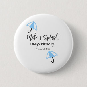 Machen Sie einen strahlend blauen Schirm Sommerbec Button