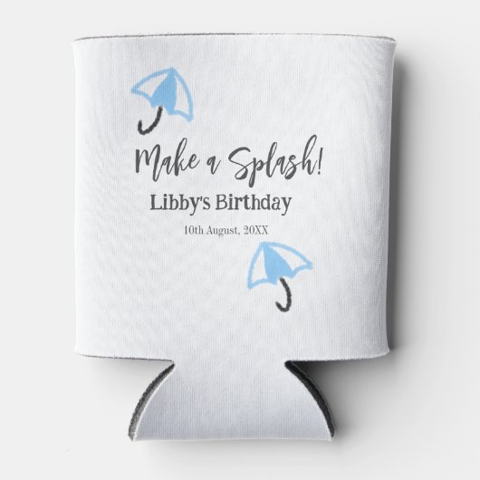 Machen Sie einen strahlend blauen Schirm Sommerbec Dosenkühler (Vorderseite)