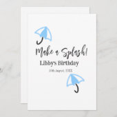 Machen Sie einen strahlend blauen Schirm Sommerbec Einladung (Vorne/Hinten)