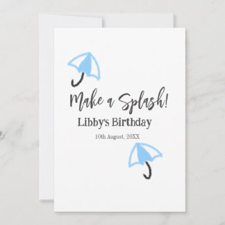 Machen Sie einen strahlend blauen Schirm Sommerbec Einladung