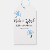 Machen Sie einen strahlend blauen Schirm Sommerbec Geschenkanhänger (Rückseite)