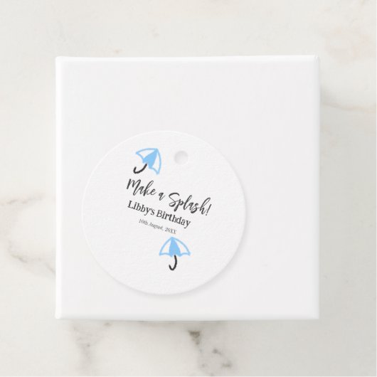 Machen Sie einen strahlend blauen Schirm Sommerbec Geschenkanhänger (Beispiel)