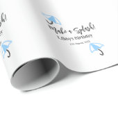 Machen Sie einen strahlend blauen Schirm Sommerbec Geschenkpapier (Rolleneckpunkt)