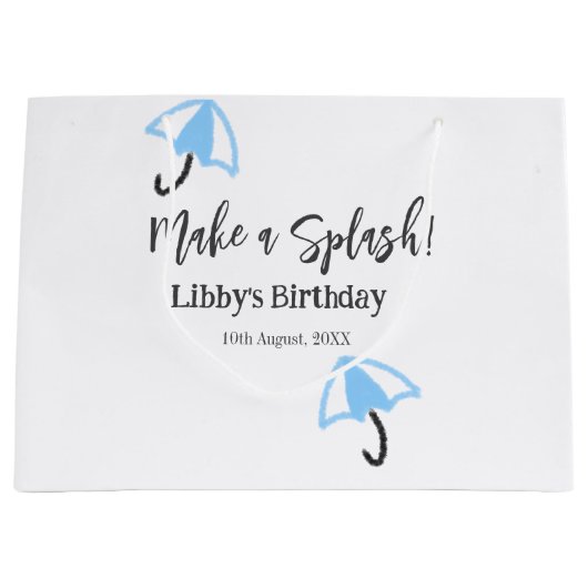 Machen Sie einen strahlend blauen Schirm Sommerbec Große Geschenktüte (Vorderseite)