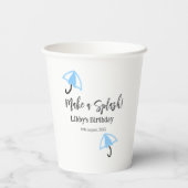 Machen Sie einen strahlend blauen Schirm Sommerbec Pappbecher (Rückseite)