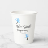 Machen Sie einen strahlend blauen Schirm Sommerbec Pappbecher (Vorderseite)