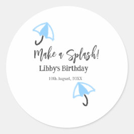 Machen Sie einen strahlend blauen Schirm Sommerbec Runder Aufkleber