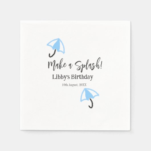Machen Sie einen strahlend blauen Schirm Sommerbec Serviette (Vorderseite)