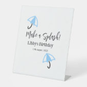 Machen Sie einen strahlend blauen Schirm Sommerbec Sockelschild (Vorderseite)