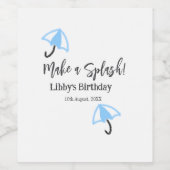 Machen Sie einen strahlend blauen Schirm Sommerbec Weinetikett (Einzelnes Label)