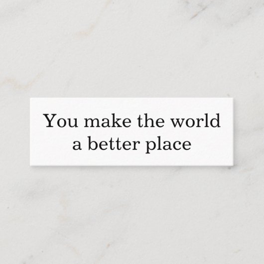 Machen Sie einen Unterschied Telefonnummerkarte (Vorderseite)