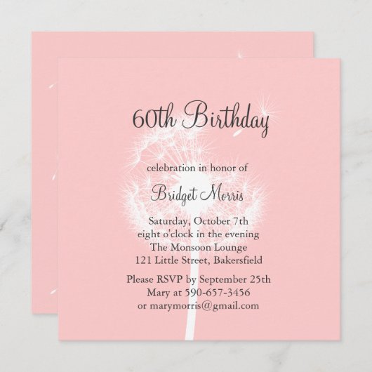 Machen Sie einen Wunsch Einladung (Vorne/Hinten)