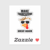 Machen Sie Erntedank wieder groß, Funny Turkey Ges Aufkleber (Blatt)