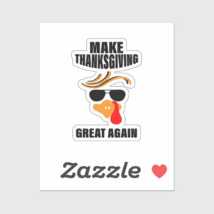 Machen Sie Erntedank wieder groß, Funny Turkey Ges Aufkleber