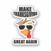 Machen Sie Erntedank wieder groß, Funny Turkey Ges Aufkleber (Vorderseite)
