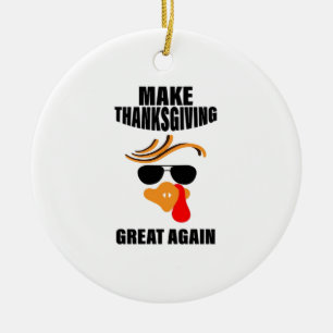 Machen Sie Erntedank wieder groß, Funny Turkey Ges Keramik Ornament