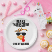 Machen Sie Erntedank wieder groß, Funny Turkey Ges Pappteller (Party)