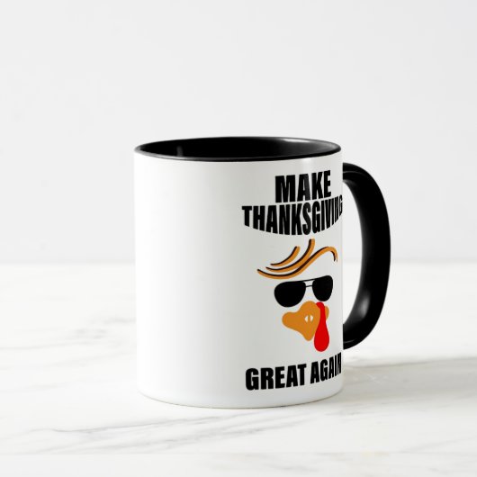 Machen Sie Erntedank wieder groß, Funny Turkey Ges Tasse (VorderseiteRechts)