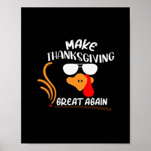 Machen Sie Erntedank wieder groß, Funny Turkey Mem Poster