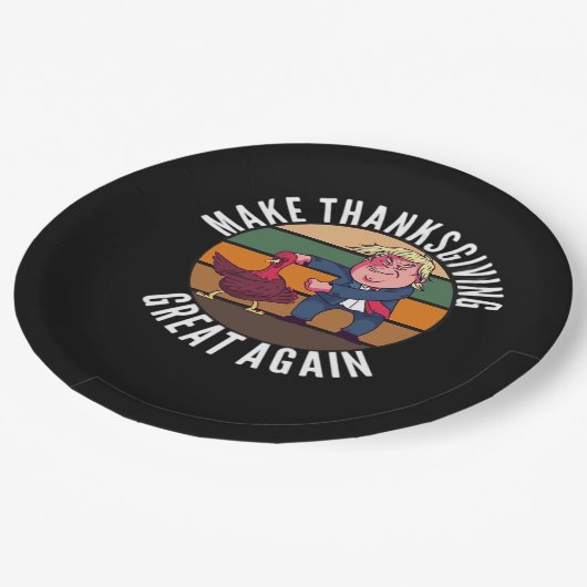Machen Sie Erntedank wieder groß Trumpkin - Funny Pappteller (Schrägansicht)