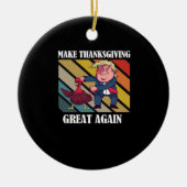 Machen Sie Erntedank wieder großartig Trumpkin - S Keramik Ornament (Vorne)